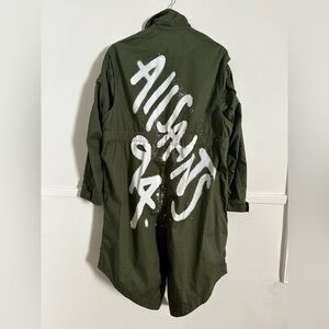 All Saints Olive Jacket with Black Buttons